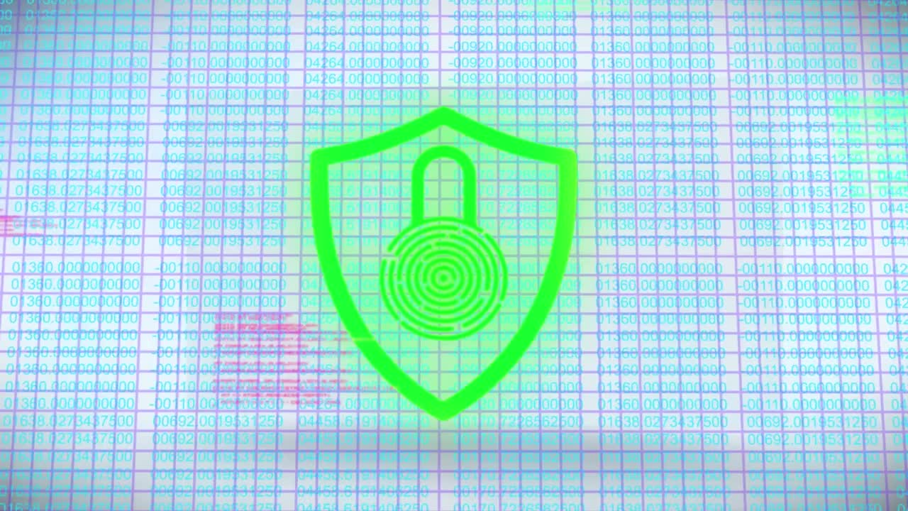 animación del procesamiento de datos a través de un candado