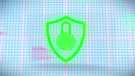 animación del procesamiento de datos a través de un candado