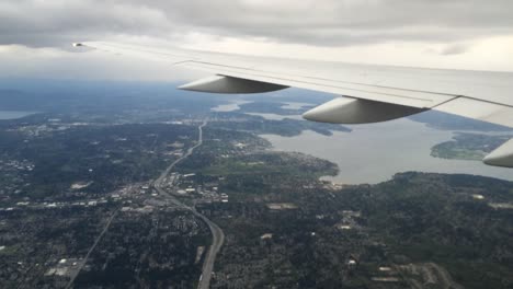 aerial view of seattle from airplane window