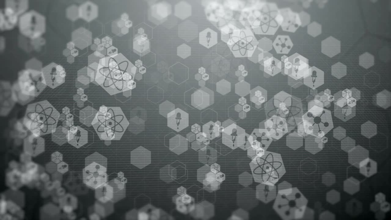 회색 추상적인 육각형 패턴.