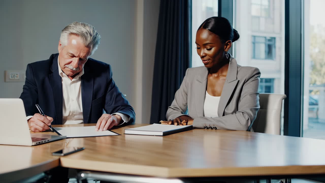 Professionals Collaborating in a Business Meeting