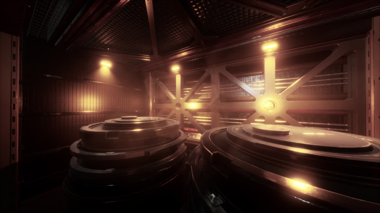 어고 거친 우주선 내부