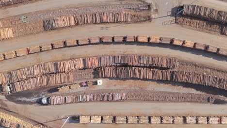 aerial view of a lumber yard