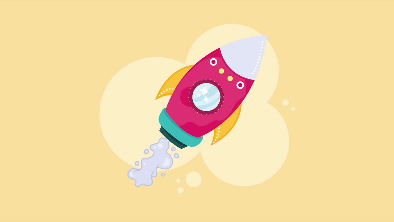 Cute Cartoon Rocket