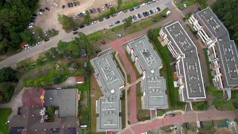 Drone-shot-of-Stegna-village-residential-building-real-estate-area