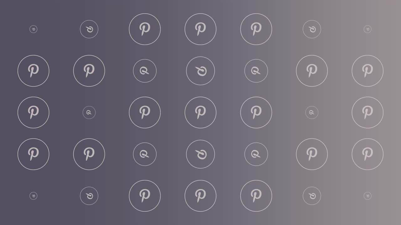 Pinterest icons pattern on network background