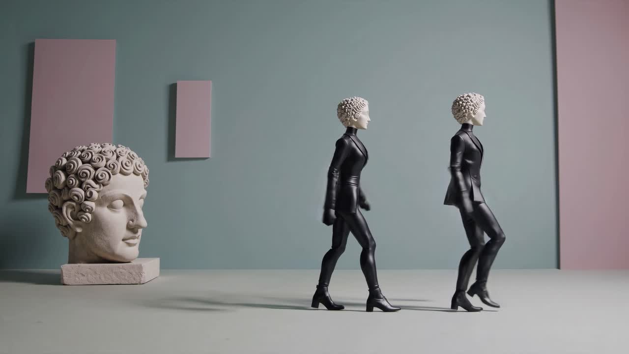 움직이는 추상적인 인물