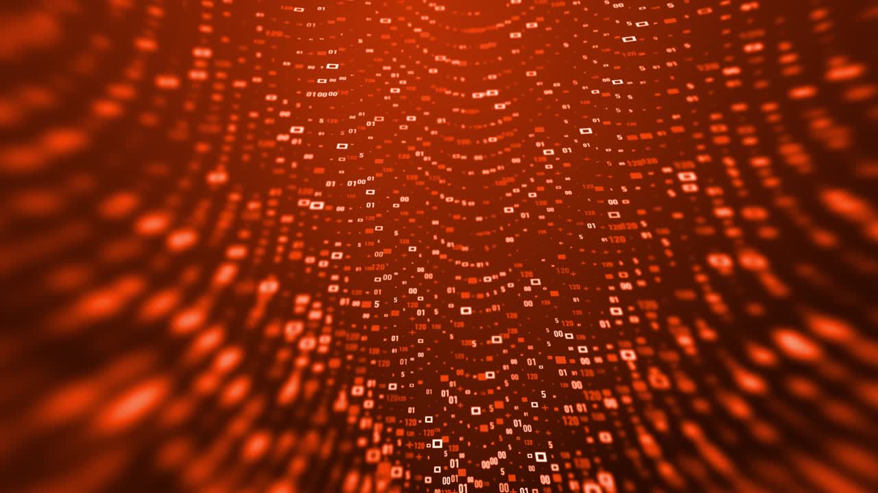 flujo de datos número de tecnología fondo digital rojo