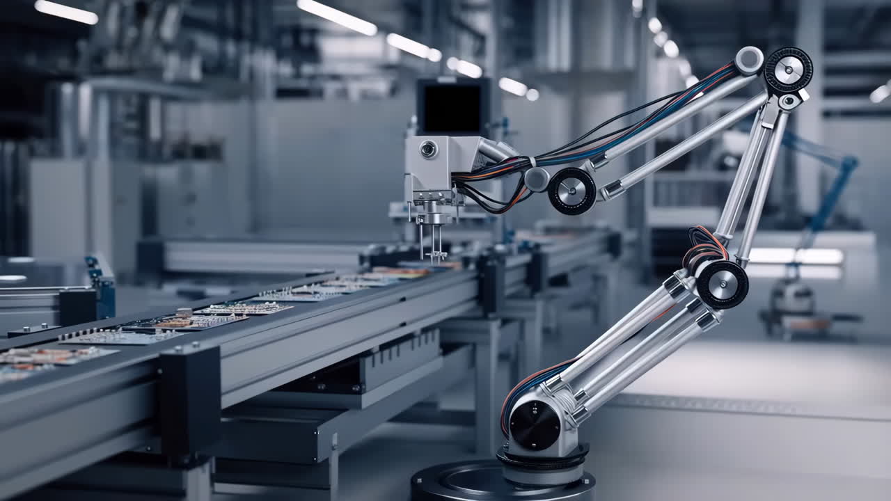 Robotic Arm Assembling Electronics on a Production Line