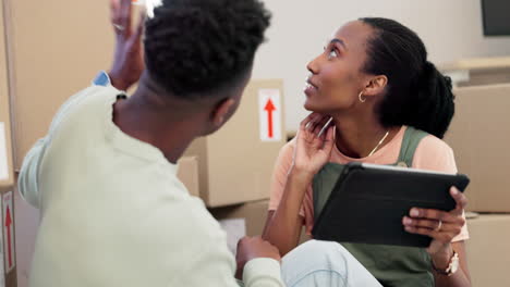 Tablet,-property-and-a-black-couple-talking