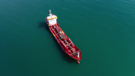 aerial shot flying around  a very large crude carrier oil tanker, petroleum