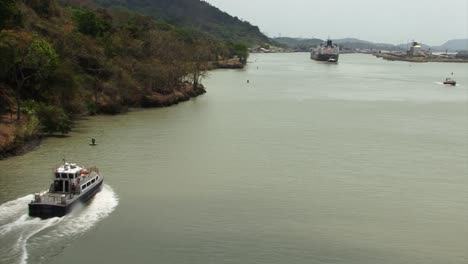 navigating slowly to pedro miguel locks, panama canal