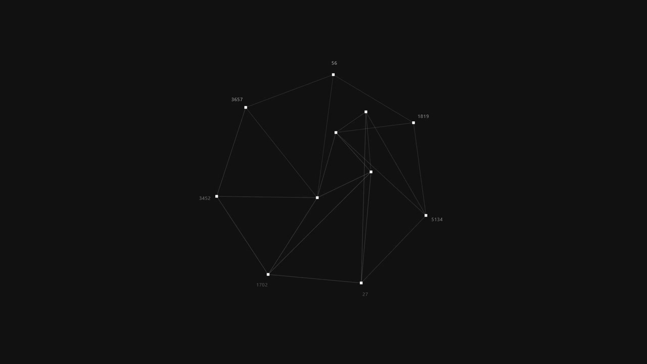 Abstract Digital Network Visualization with Moving Data Points