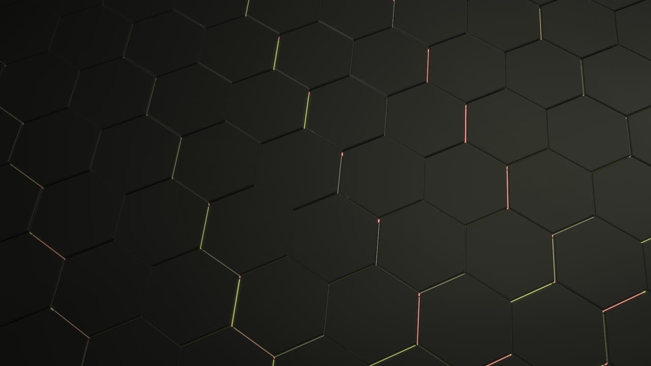 fondo de cuadrícula hexagonal verde y negro oscuro de movimiento