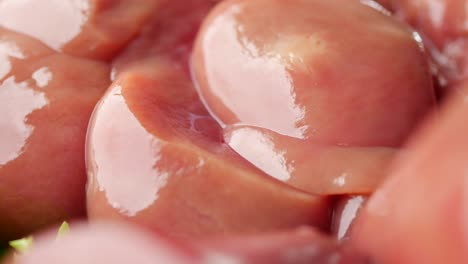 raw liver pieces