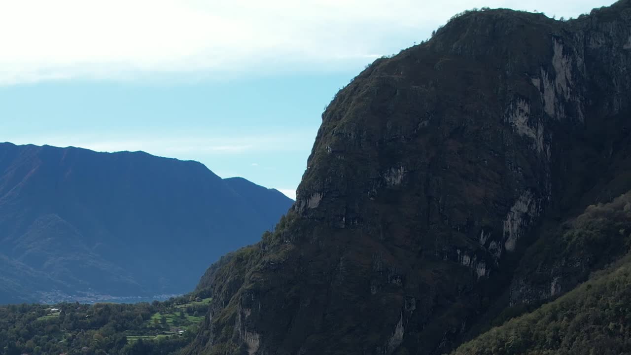 Aerial view of the stunning Italian Alps and their landscapes