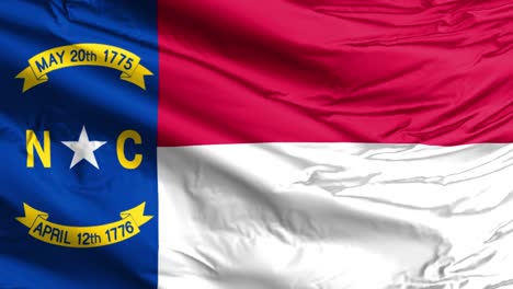 a waving flag of north carolina a state in the southeastern region of the united states.3d illustration.