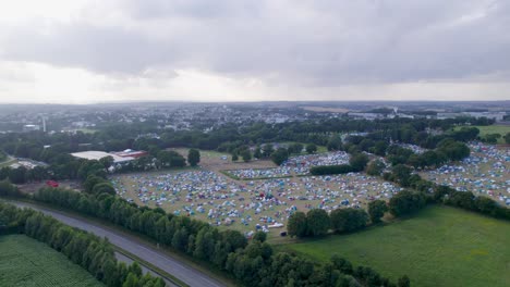 birdseye view of vieilles charrues open-air festival in france