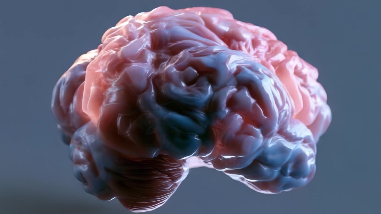 A Stunning Visualization of the Human Brain: Exploring the Intricate Structures and Neural Pathways in a Vividly Rendered 3D Model of Brain Anatomy