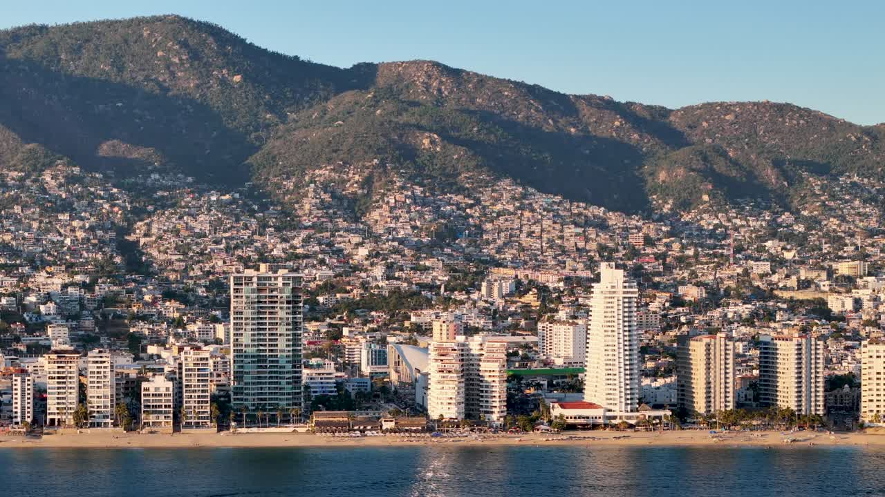 Lateral shot of devastation in acapulco mexico