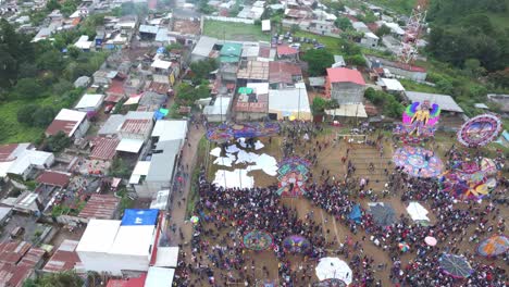 big kite get launched at sumpango kite festival guatemala, aerial