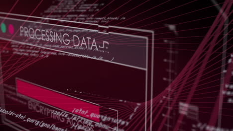 animación del procesamiento de datos sobre un fondo negro