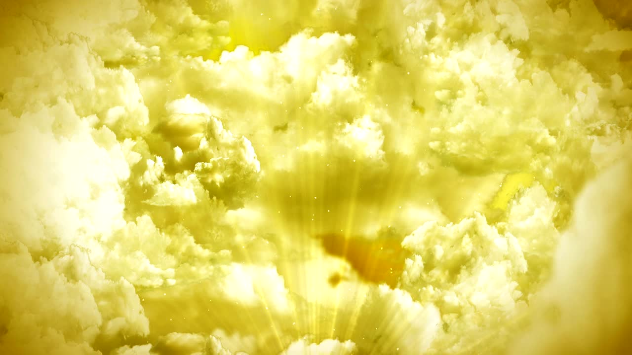 구름이 가득한 하늘의 판타지 풍경,  연기 애니메이션, 루프 배경