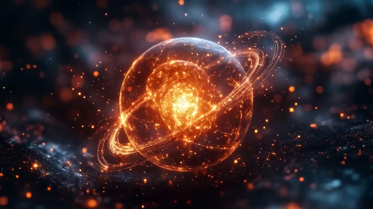 A Stunning Planet with Rings in Deep Space