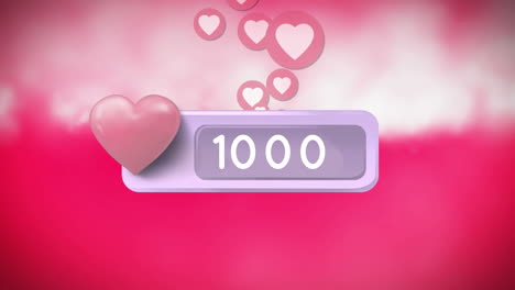 icono de corazón y números
