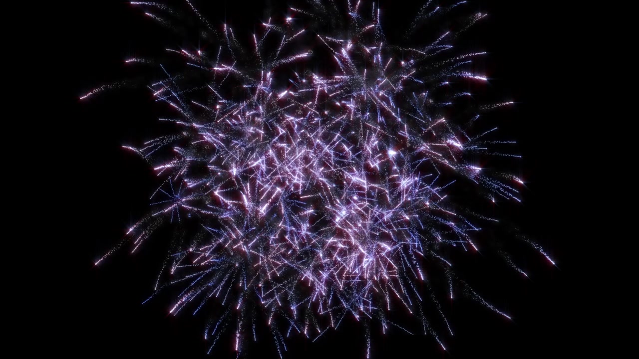 Double Fireworks Explosions on black background