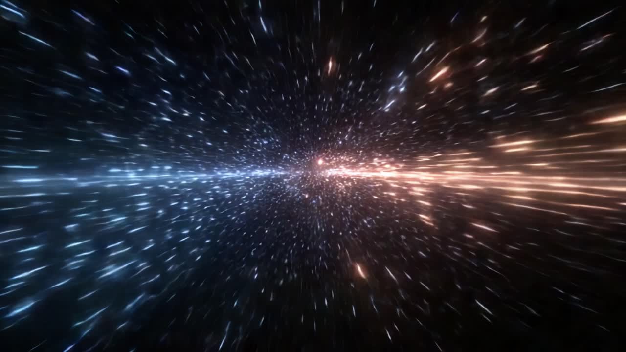 Uno Straordinario Viaggio Visivo Nello Spazio: Sperimenta il Flusso Dinamico di Luce e Colore Mentre Stelle e Galassie Sfrecciano in Questa Avventura Cosmica