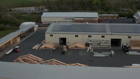 aerial truck shot of lumberyard