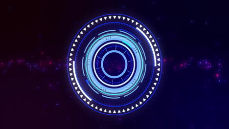 animación de escaneo de alcance y luces brillantes sobre fondo negro