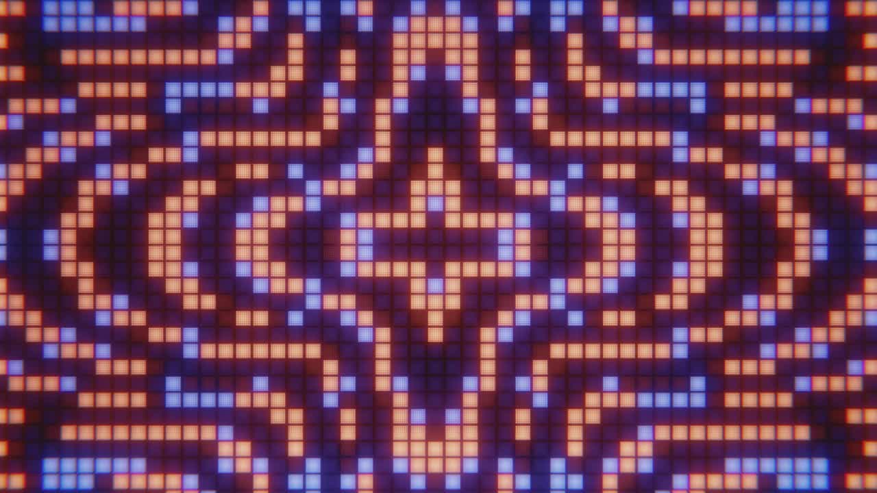 Seamless Loop of Abstract Digital Grid with Moving Lights