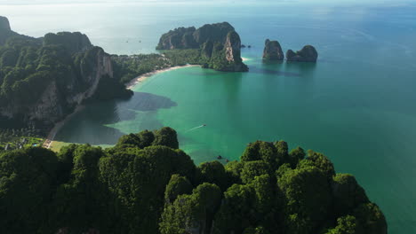 scenic aerial view of railay beach in thailand