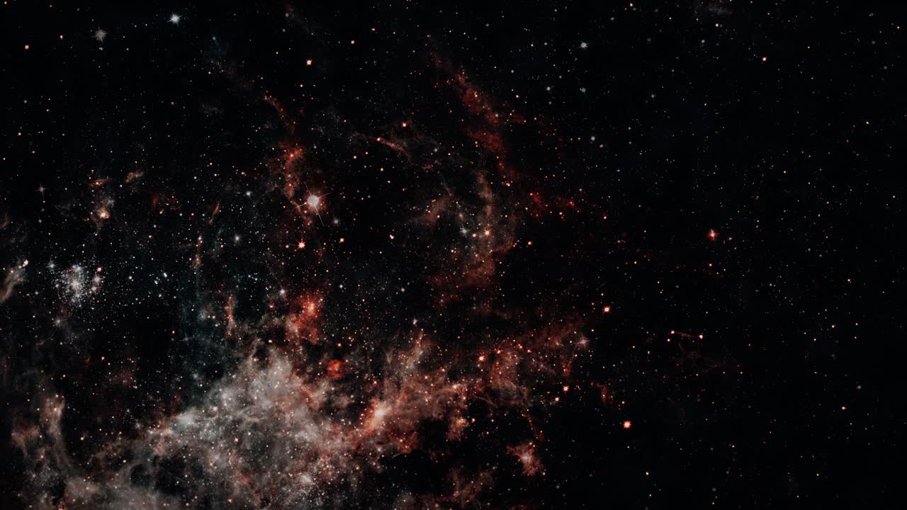 exploración espacial abstracta nebulosa cielo fondo de bucle sin costuras. 4k 3d renderización cámara de bucle volando a través del campo estelar y la nube de gas chispa en la animación del espacio profundo. vuelo espacial del universo de ciencia ficción.