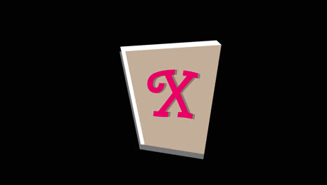 pink retro letter x graphic design