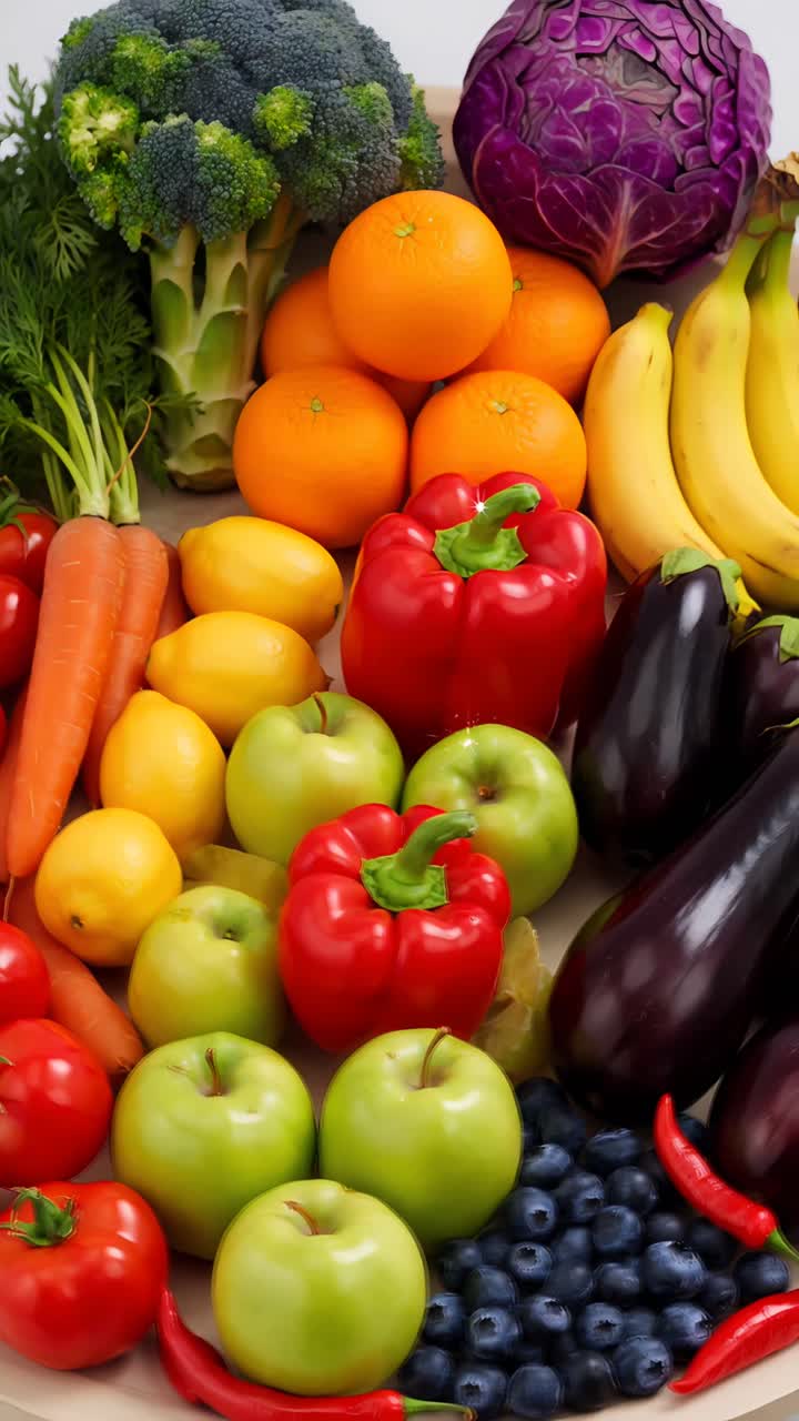 Frutas e Vegetais Orgânicos Frescos 4K