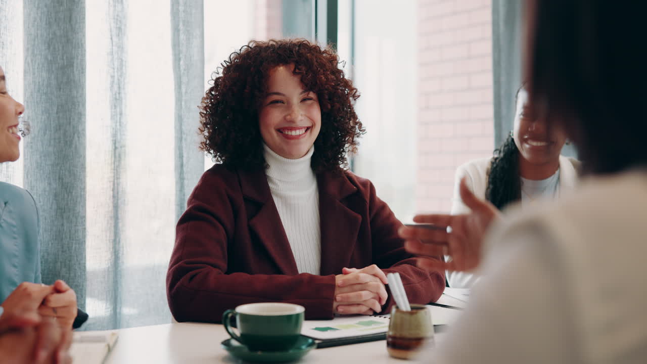 Diverse group of businesswomen meeting in an office