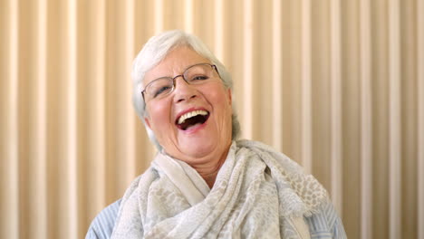 portrait of a laughing older woman looking happy