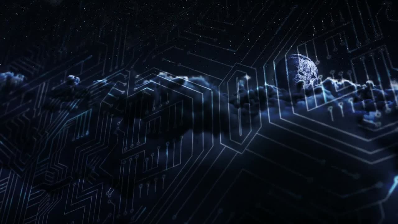 circuito contra las nubes por la noche