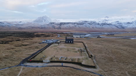 budakirkja church aerial shot, iceland-3