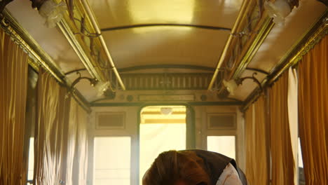 vintage train car interior