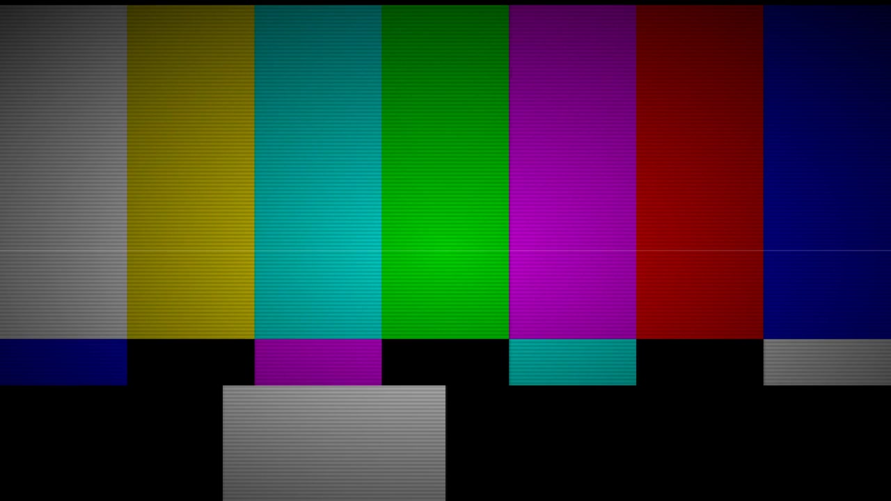 Television Test Pattern with Glitch and Signal Interference