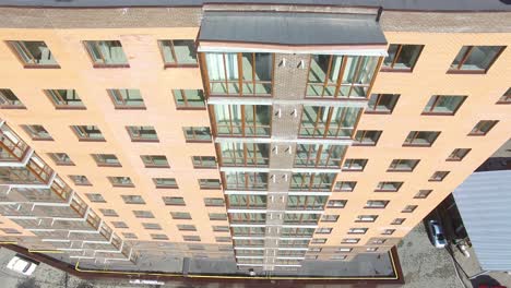 aerial shot of the construction of a residential apartment complex