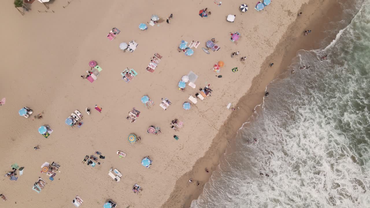 viña del mar, 칠레, uhd 4k 공중의 reñaca 해변