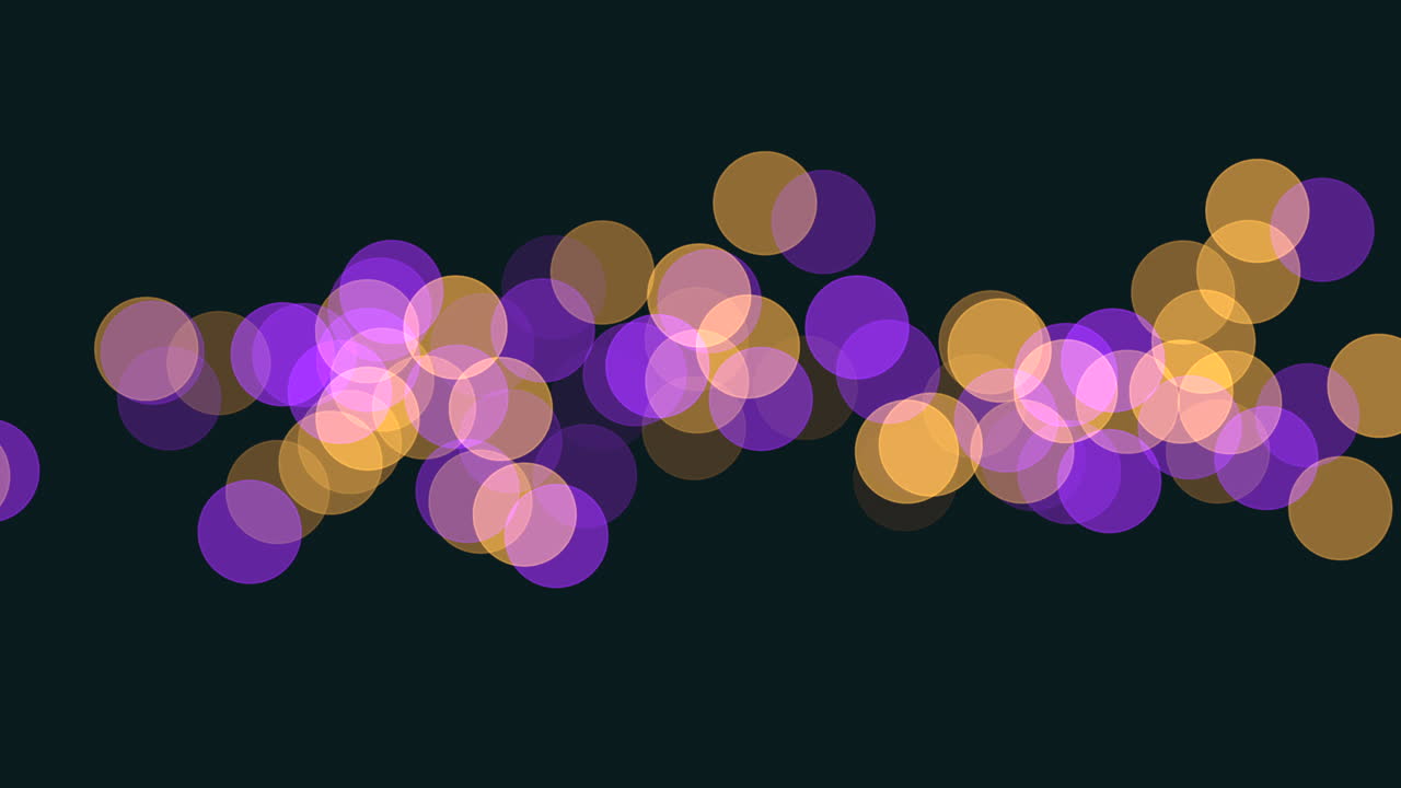 Artistic display of circles in various shades of purple and yellow forming a mesmerizing circular pattern against a black background
