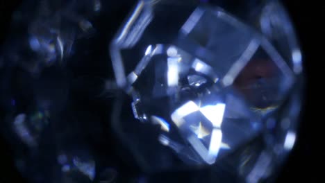 close up of rotating crystal light right justified