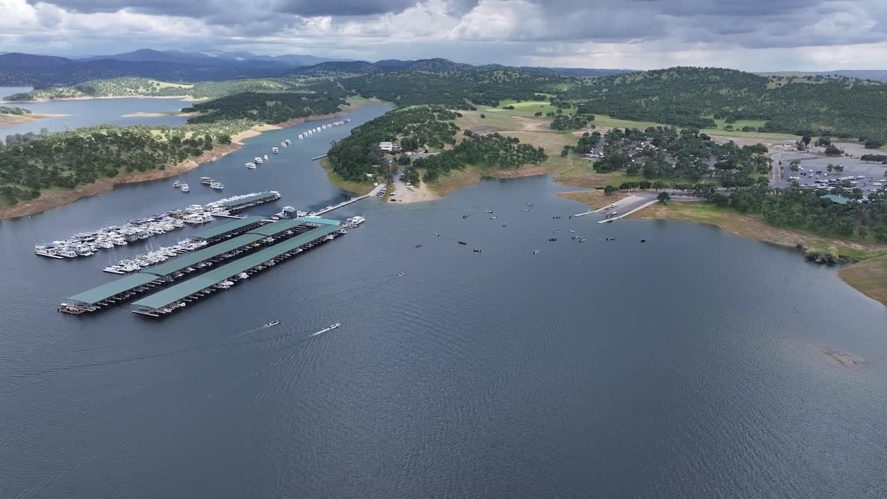 Aerial view of Done Pedro Lake after a storm