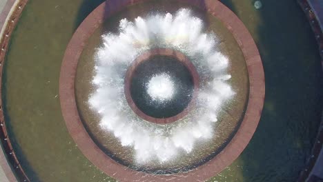 aerial top down view of ordinary city fountain